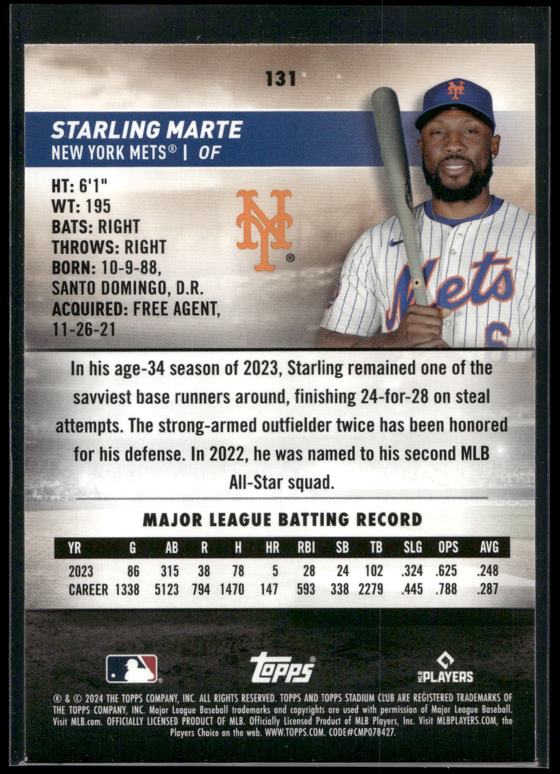 2024 Stadium Club #131 Starling Marte