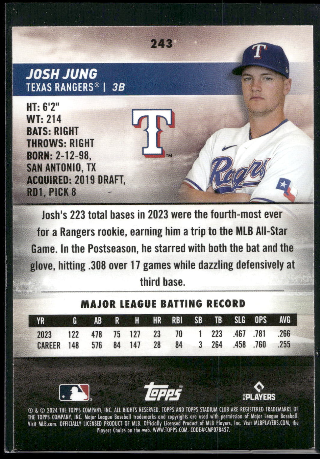 2024 Stadium Club #243 Josh Jung