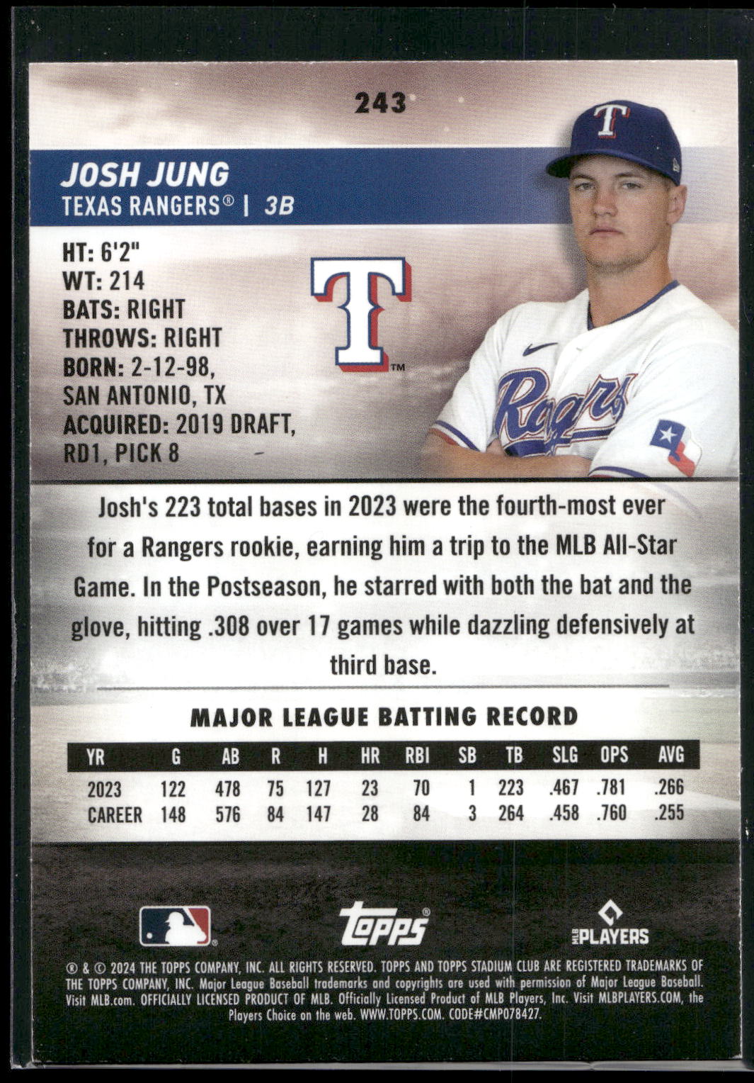 2024 Stadium Club #243 Josh Jung