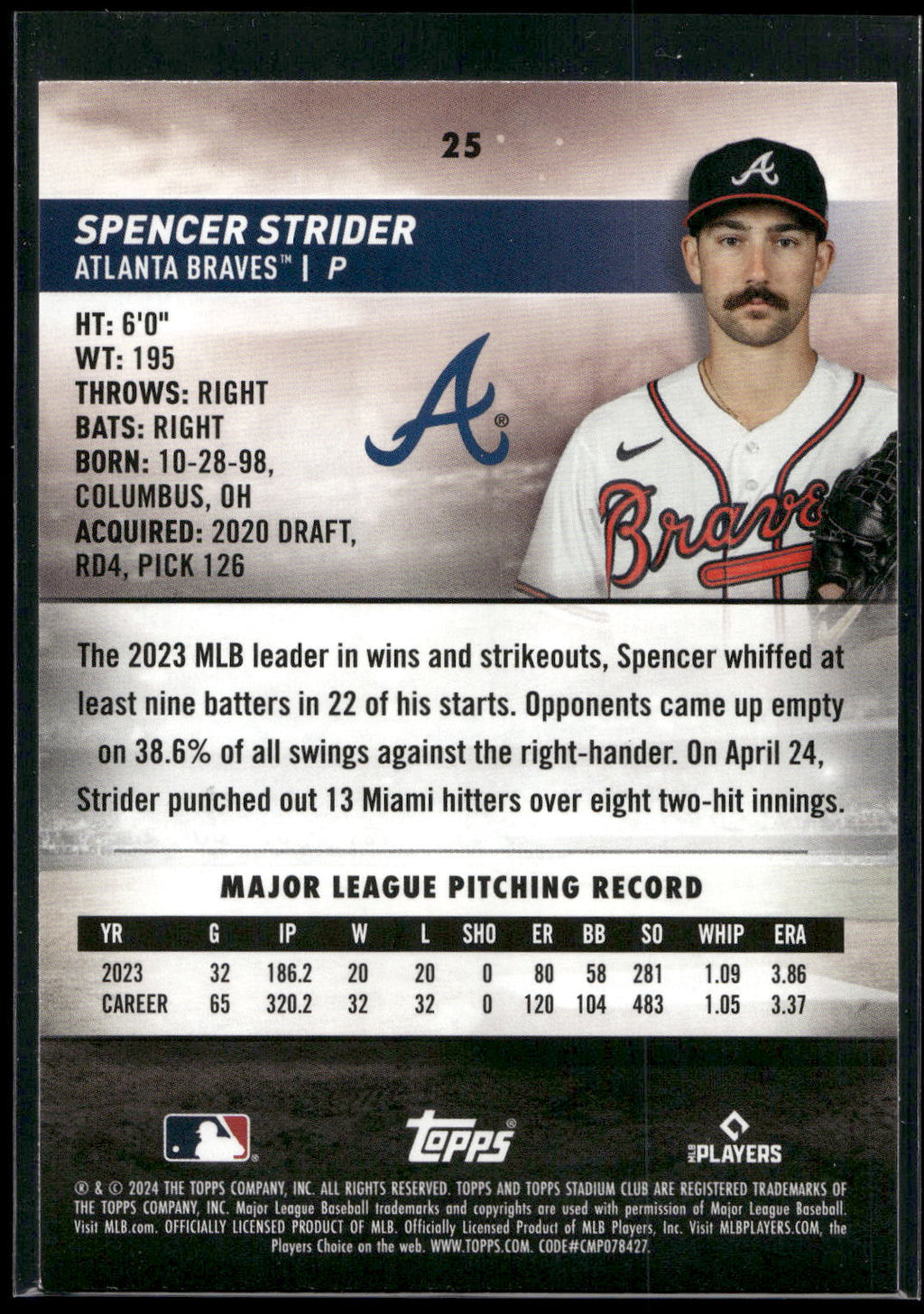 2024 Stadium Club #25 Spencer Strider