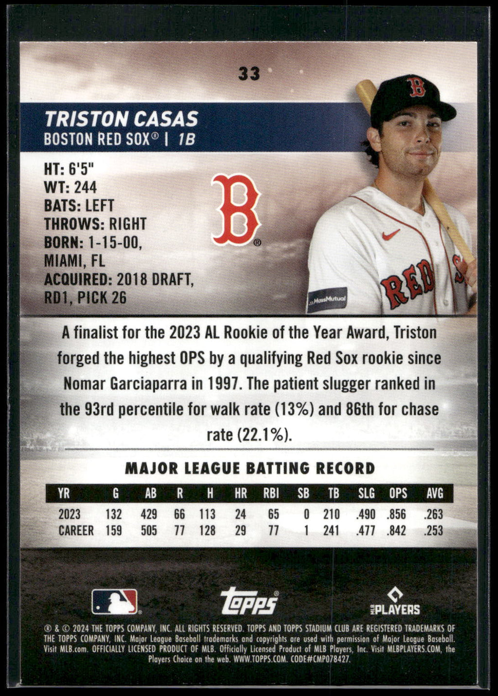 2024 Stadium Club #33 Triston Casas