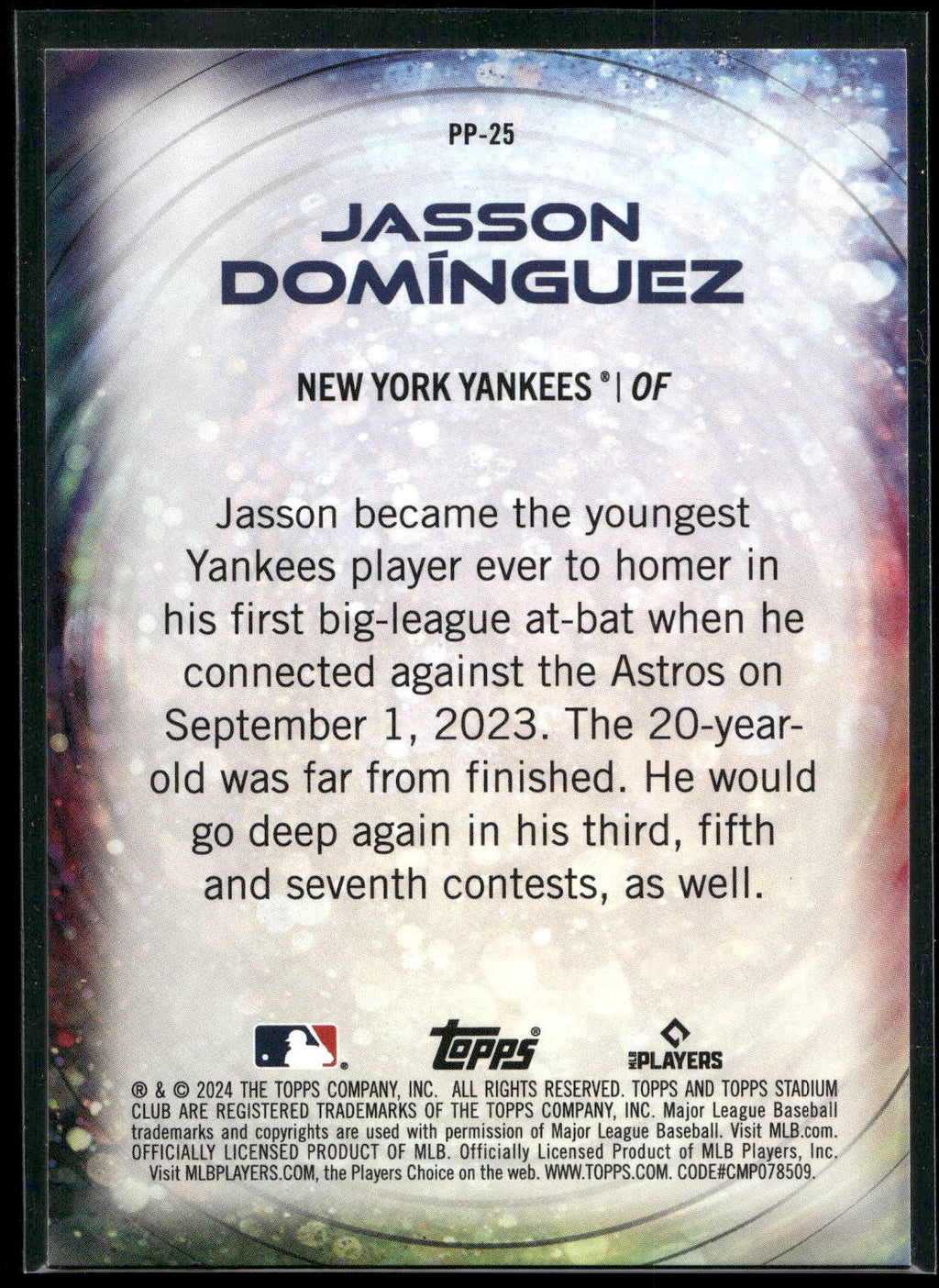 2024 Stadium Club #PP-25 Jasson Domínguez Power Packed