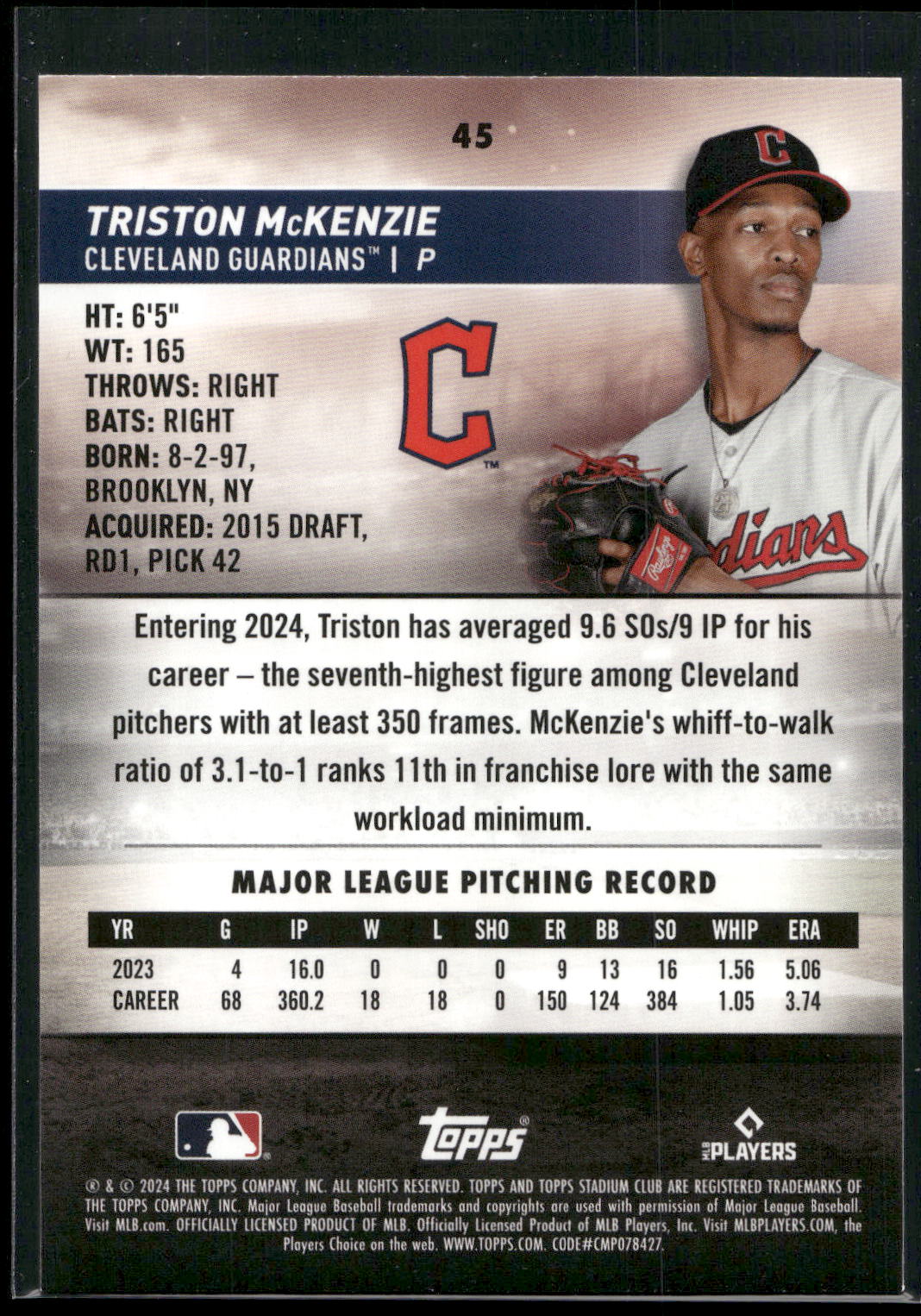 2024 Stadium Club #45 Triston McKenzie