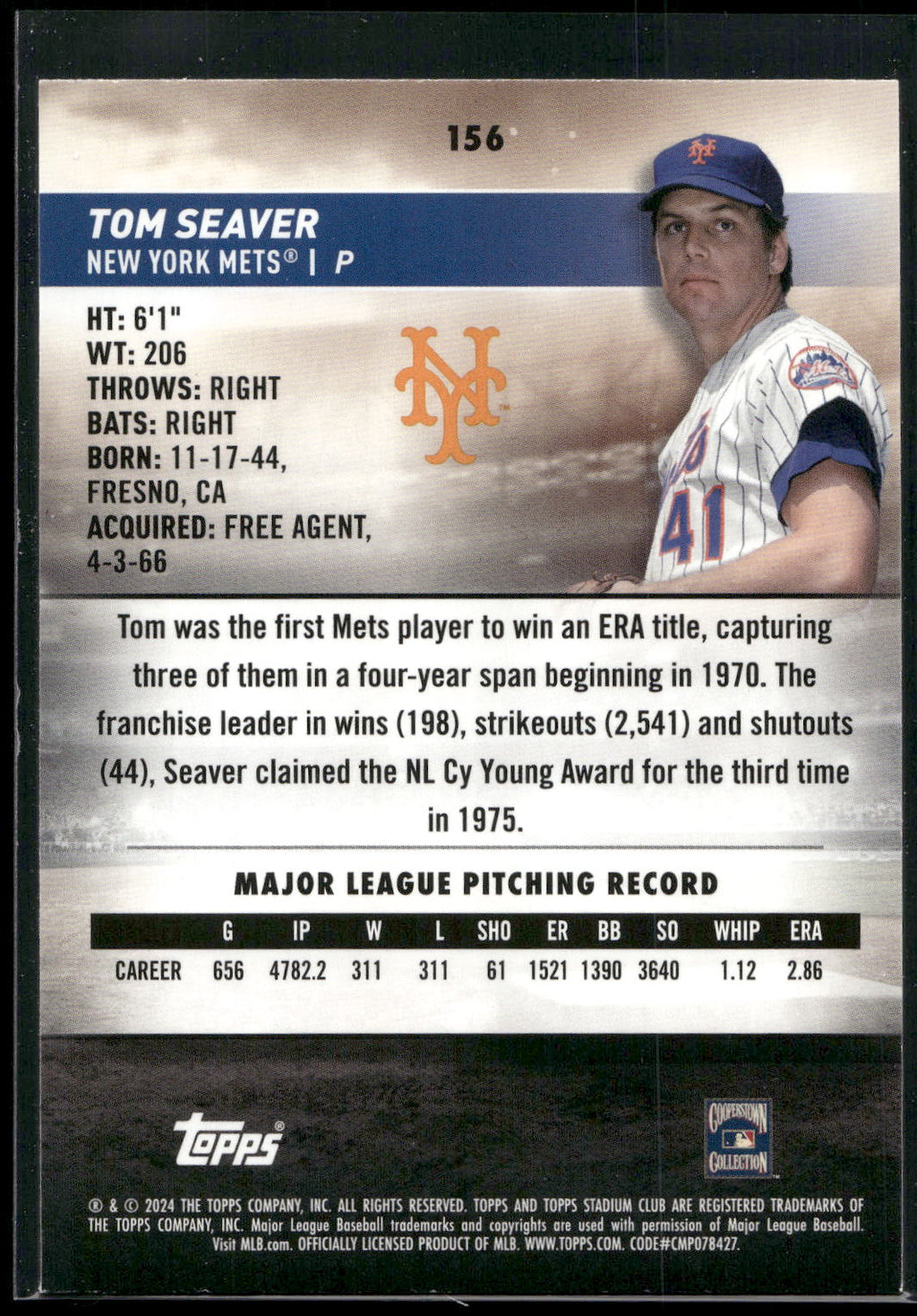 2024 Stadium Club #156 Tom Seaver