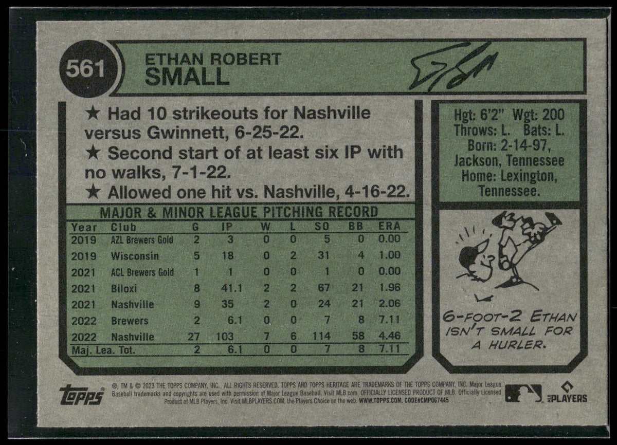 2023 Topps Heritage #561 Ethan Small