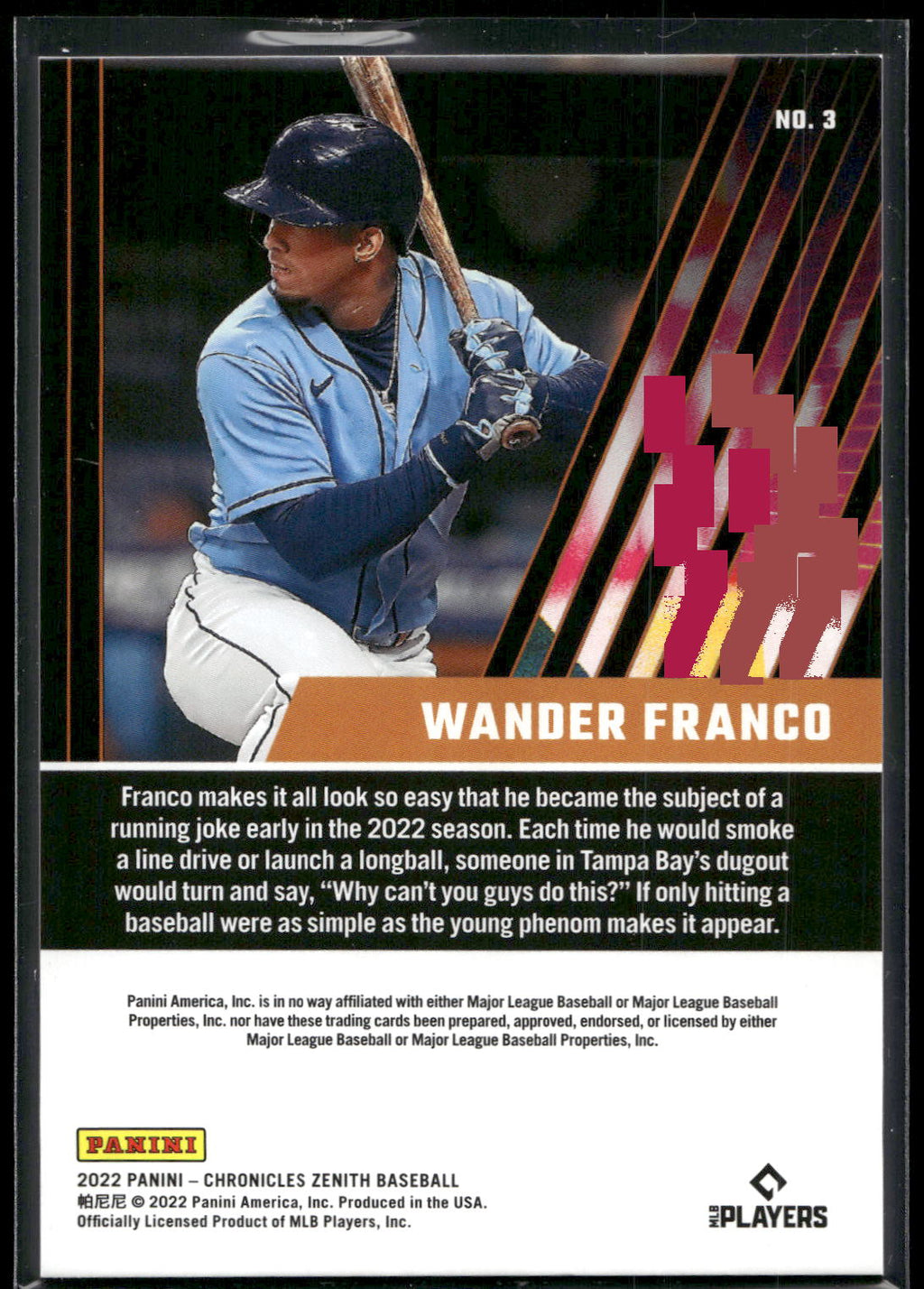 2022 Panini Chronicles #3 Wander Franco Zenith