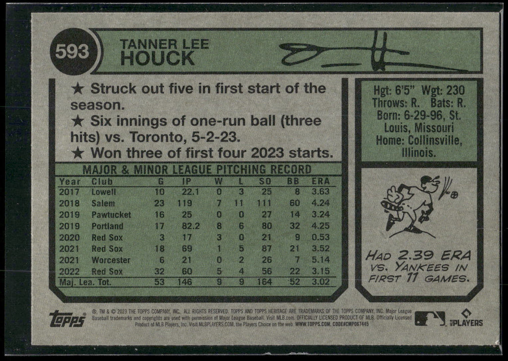 2023 Topps Heritage #593 Tanner Houck