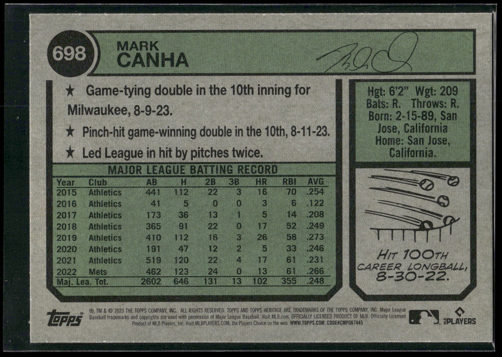2023 Topps Heritage #698 Mark Canha
