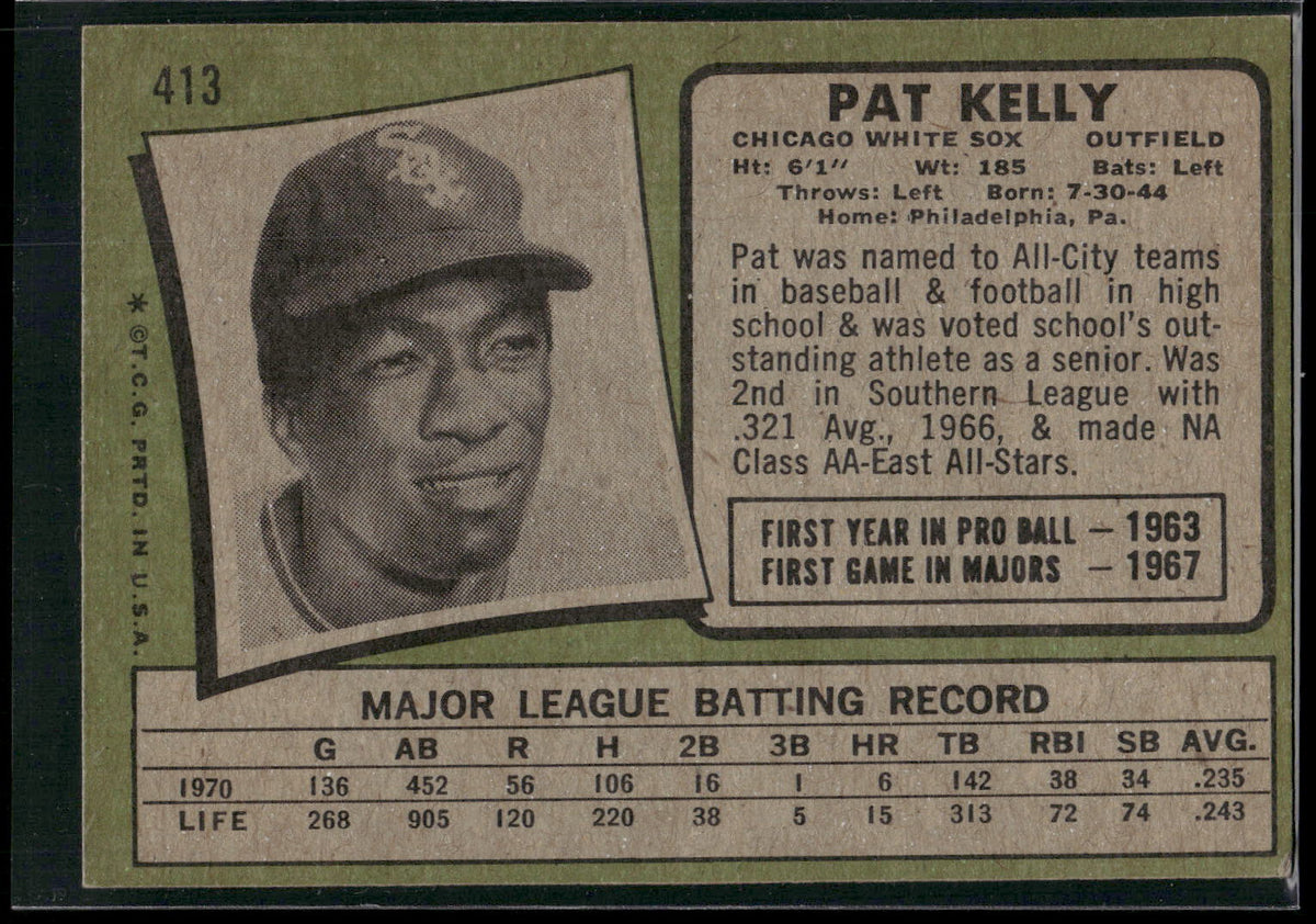 1971 Topps #413 Pat Kelly