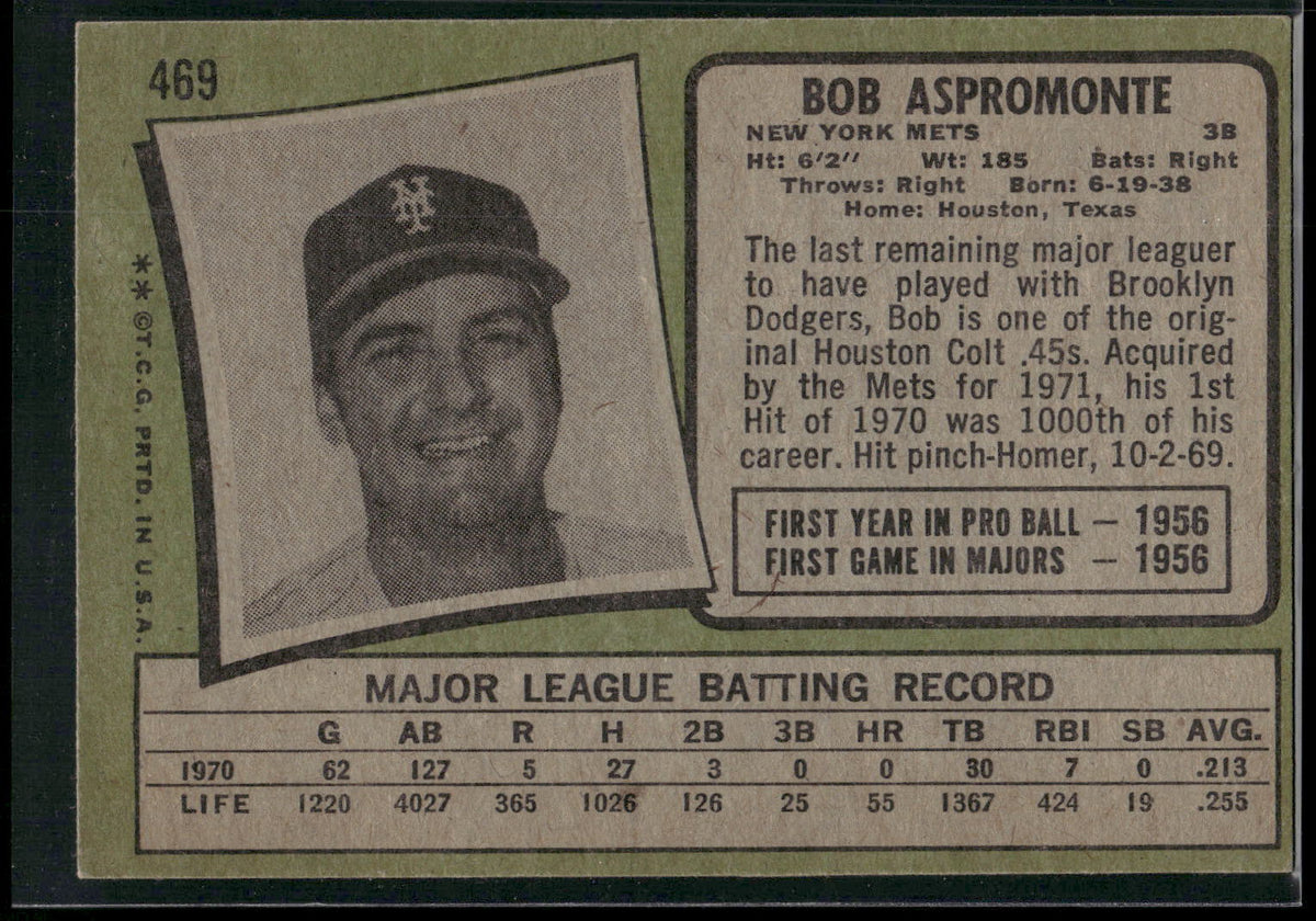 1971 Topps #469 Bob Aspromonte