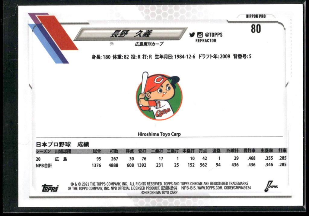 2021 Topps Chrome NPB #80 Hisayoshi Chono
