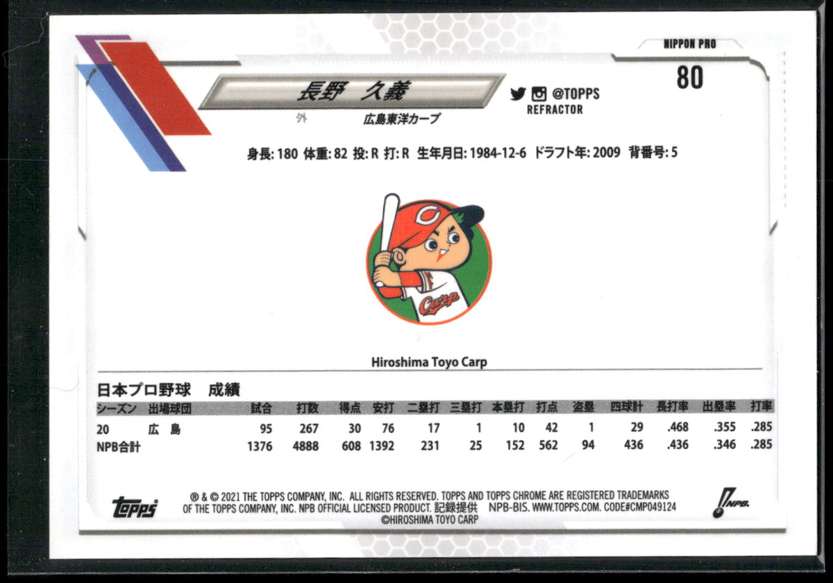 2021 Topps Chrome NPB #80 Hisayoshi Chono