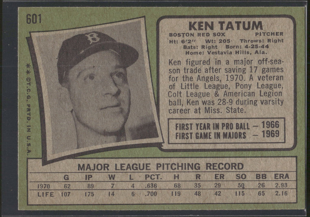 1971 Topps #601 Ken Tatum