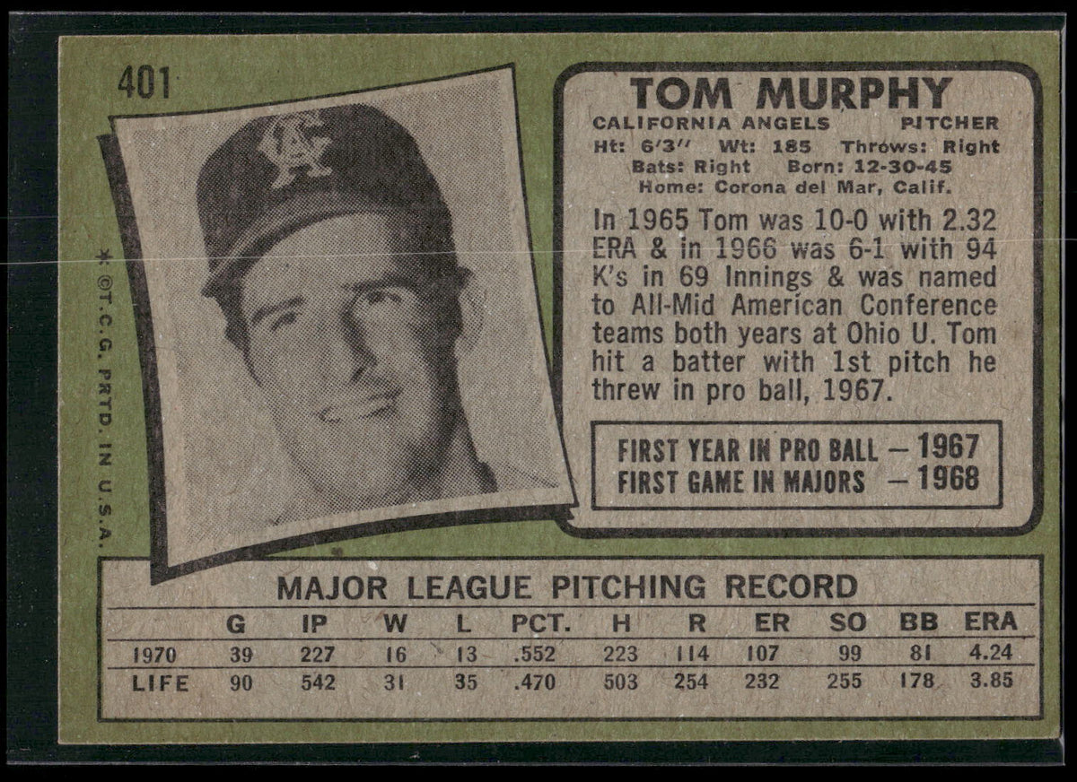 1971 Topps #401 Tom Murphy