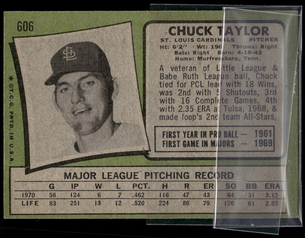 1971 Topps #606 Chuck Taylor