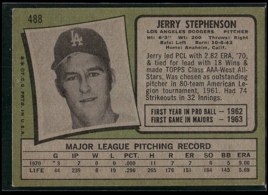 1971 Topps #488 Jerry Stephenson