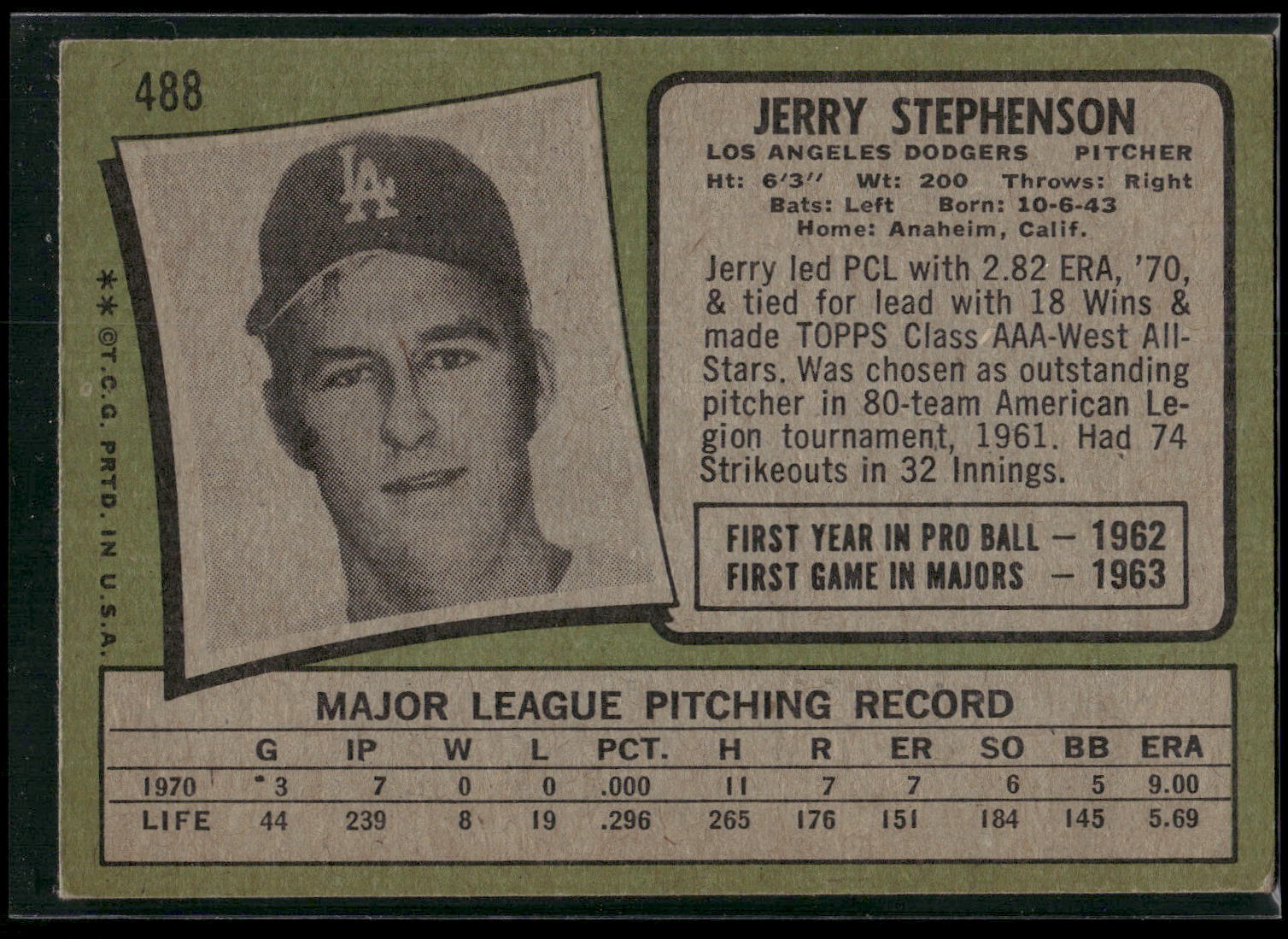 1971 Topps #488 Jerry Stephenson