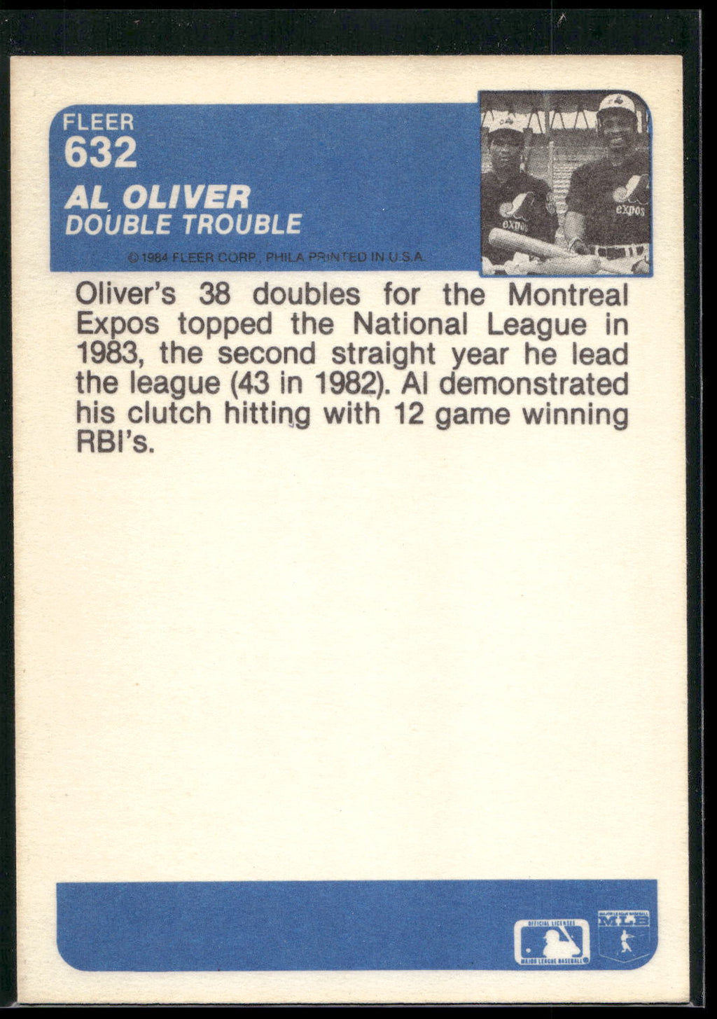 1984 Fleer #632 Al Oliver
