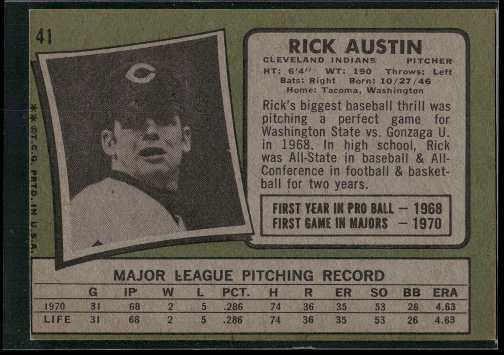 1971 Topps #41 Rick Austin