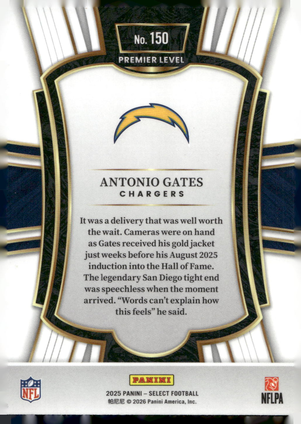 2025 Panini Select #150 Antonio Gates