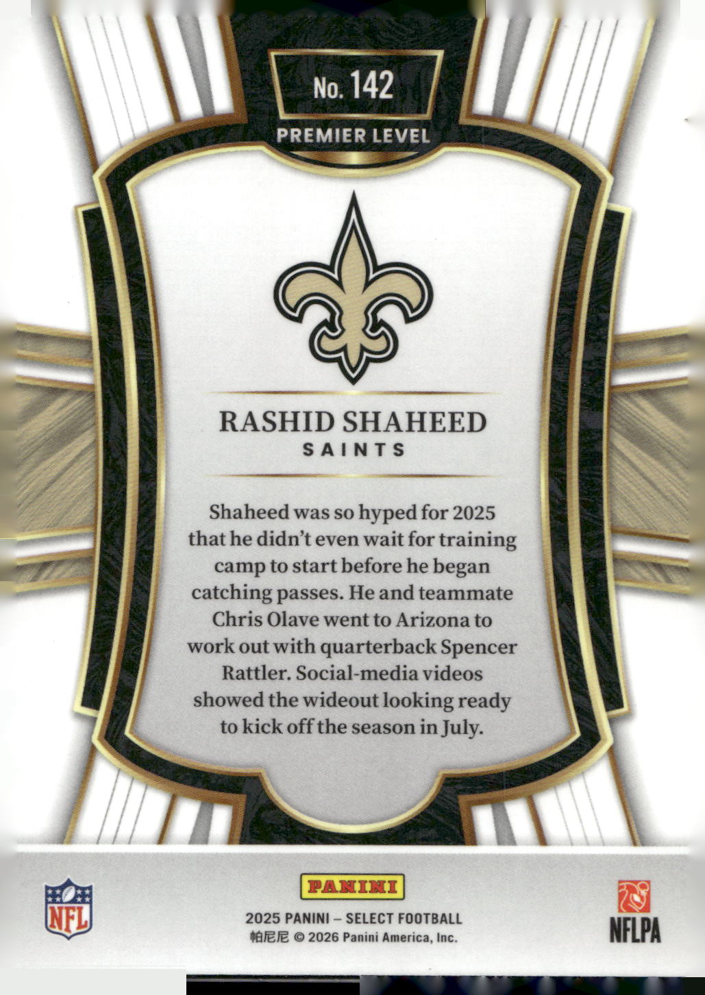 2025 Panini Select #142 Rashid Shaheed