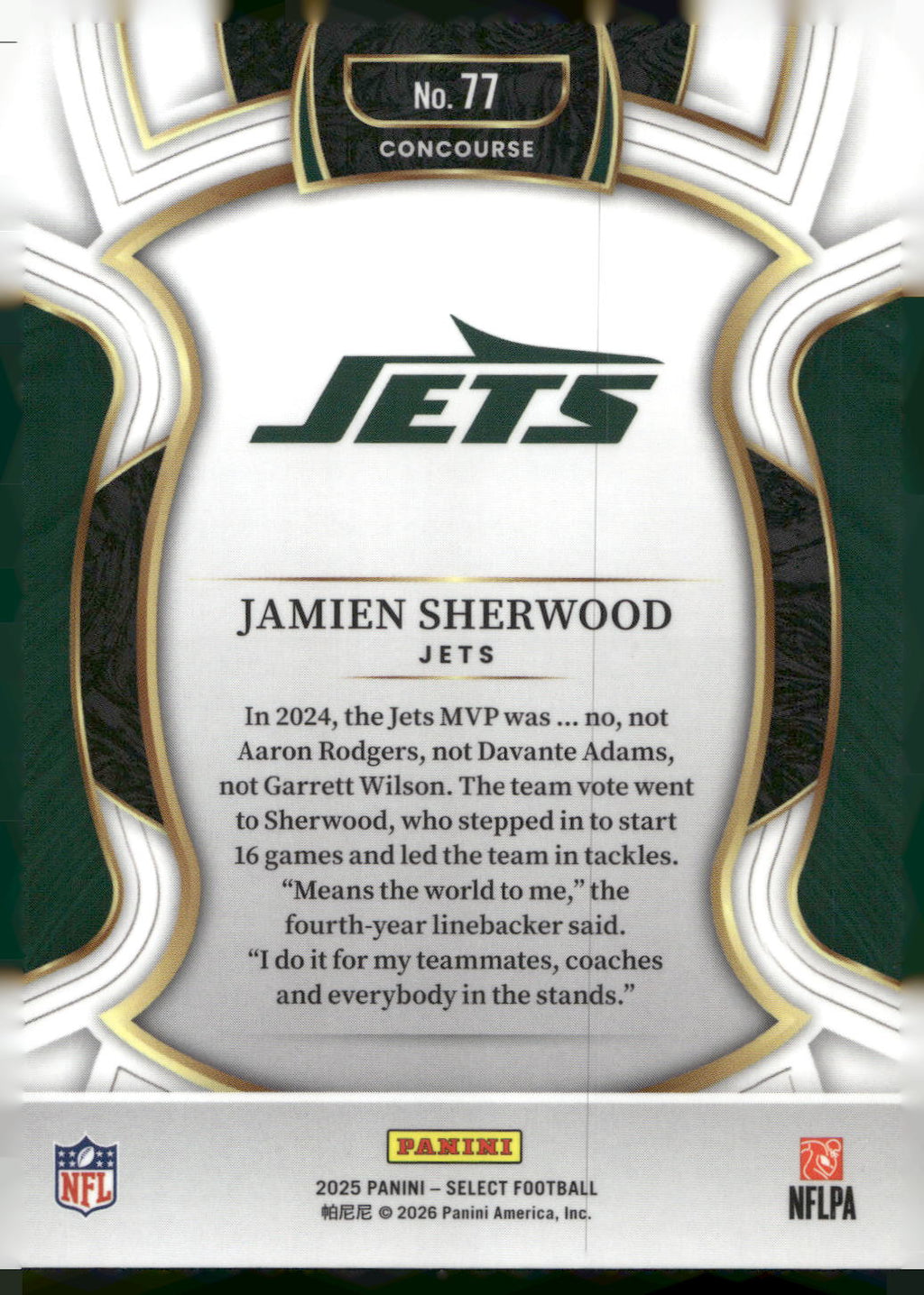 2025 Panini Select #77 Jamien Sherwood