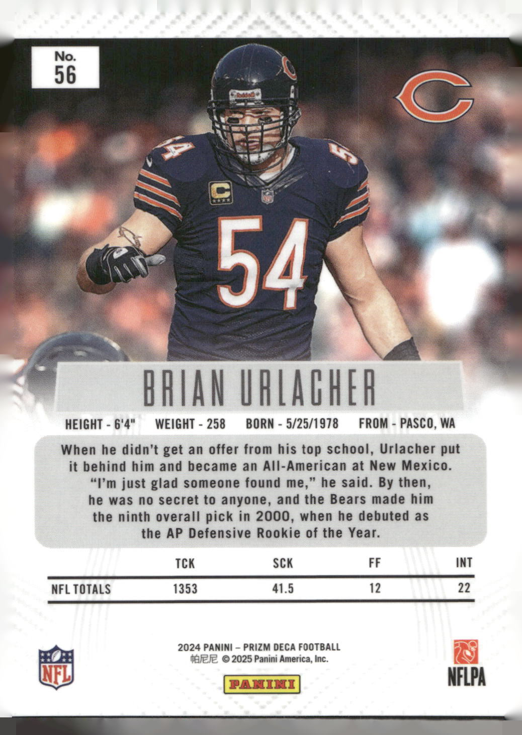 2024 Panini Prizm Deca #56 Brian Urlacher