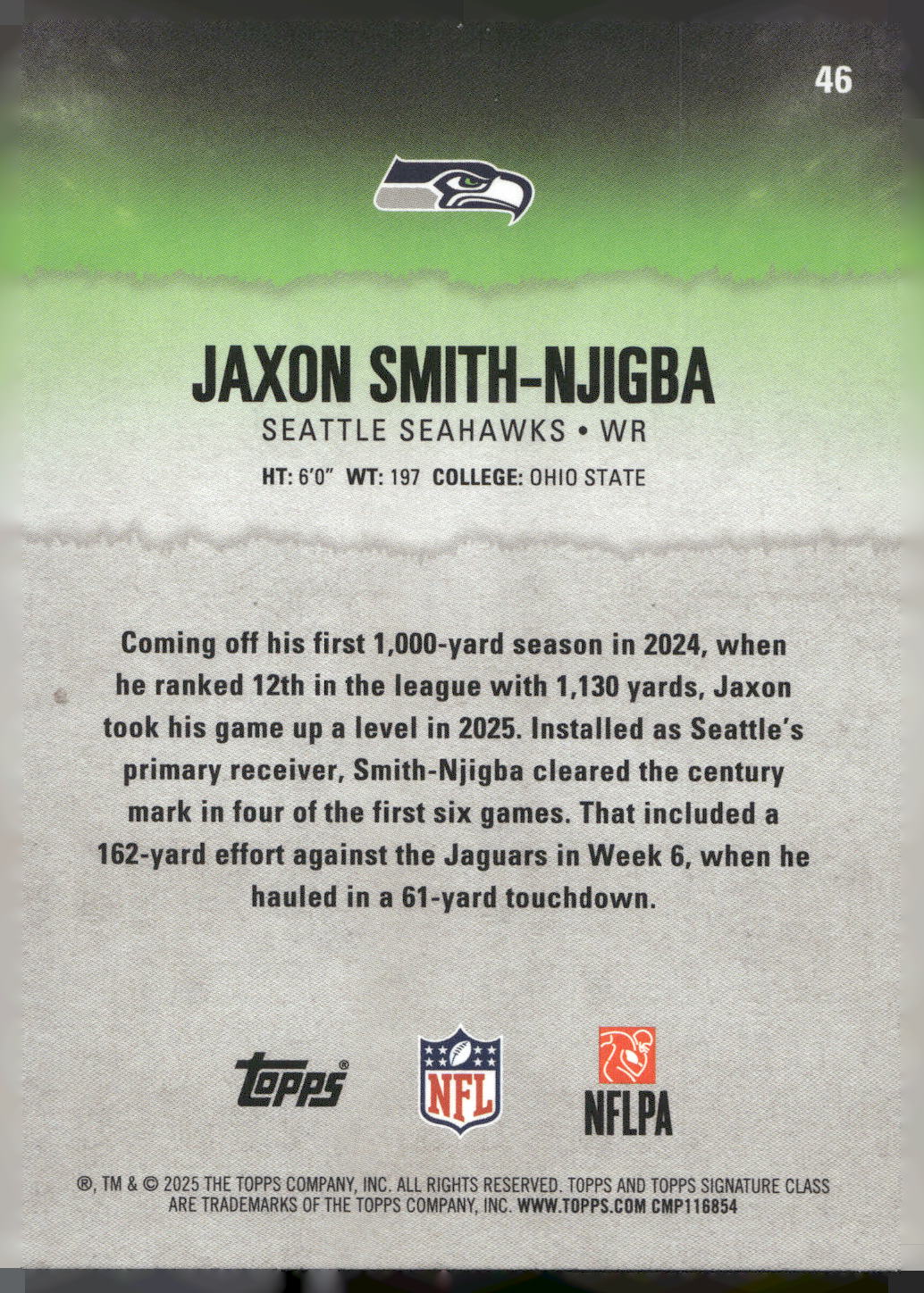 2025 Topps Signature Class #46 Jaxon Smith-Njigba