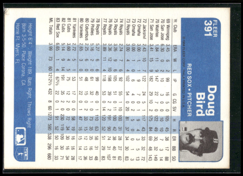 1984 Fleer #391 Doug Bird