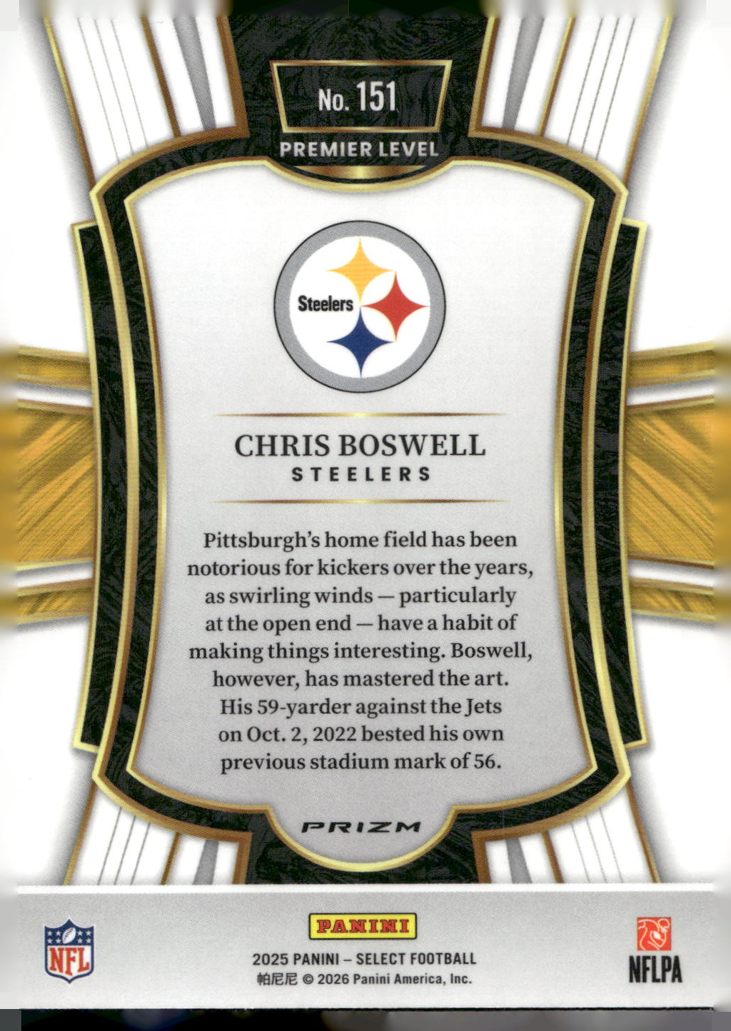 2025 Panini Select #151 Chris Boswell