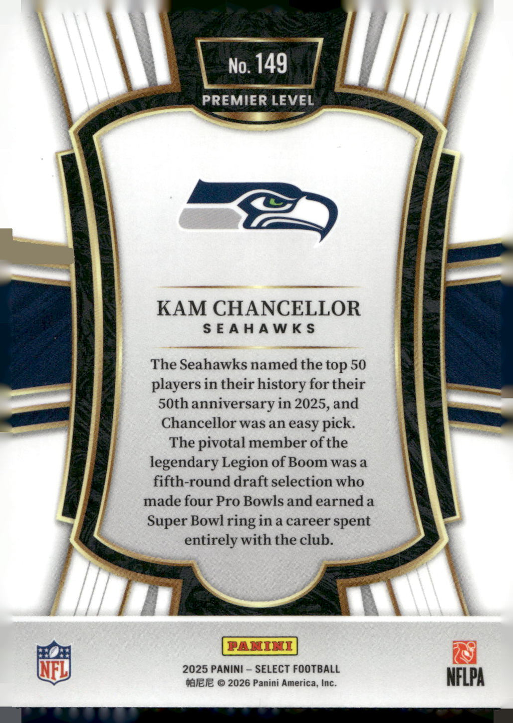 2025 Panini Select #149 Kam Chancellor
