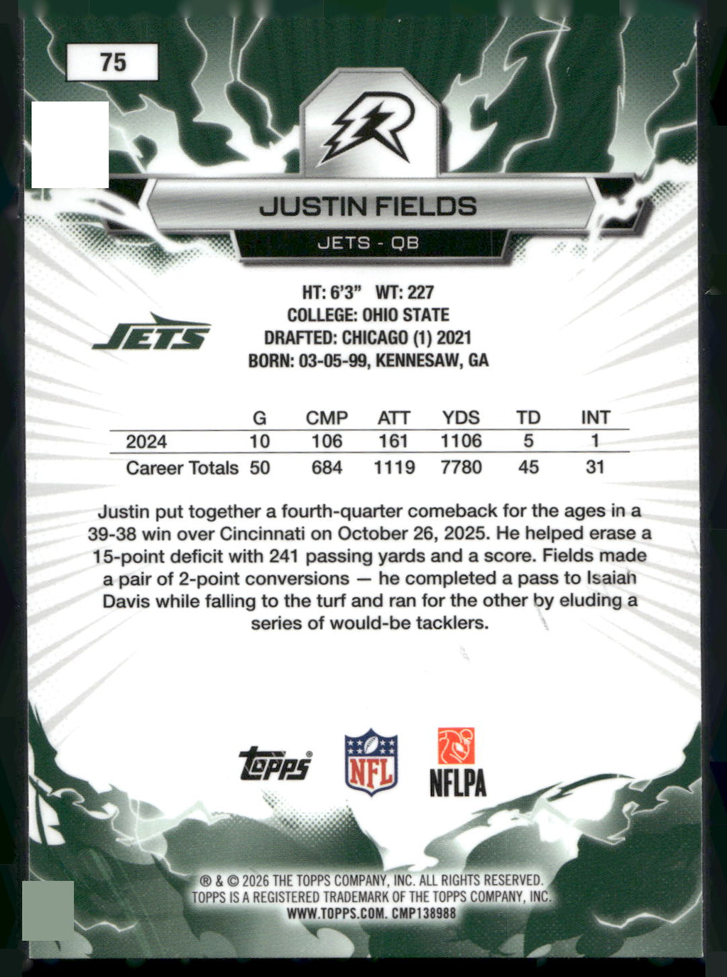 2025 Topps Resurgence #75 Justin Fields