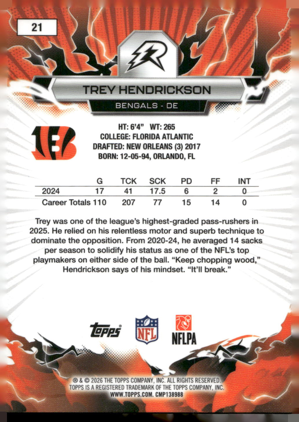 2025 Topps Resurgence #21 Trey Hendrickson