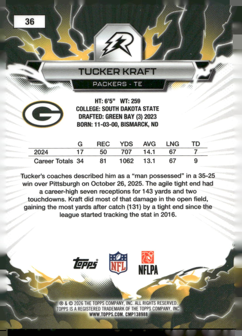 2025 Topps Resurgence #36 Tucker Kraft