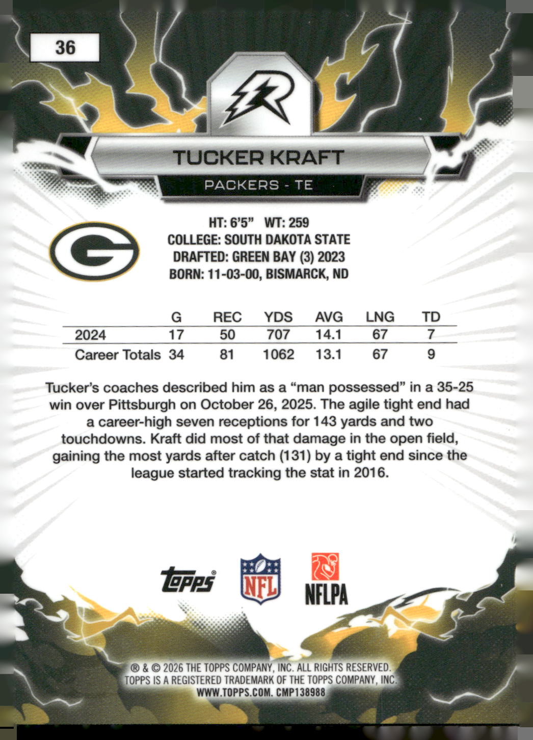 2025 Topps Resurgence #36 Tucker Kraft