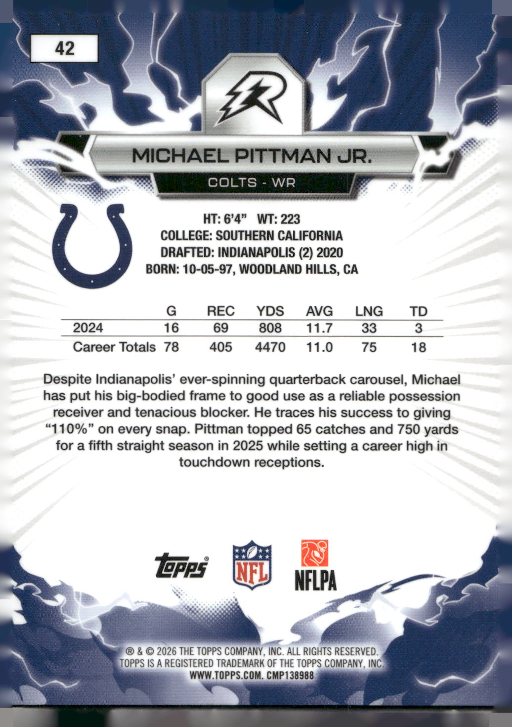 2025 Topps Resurgence #42 Michael Pittman Jr.