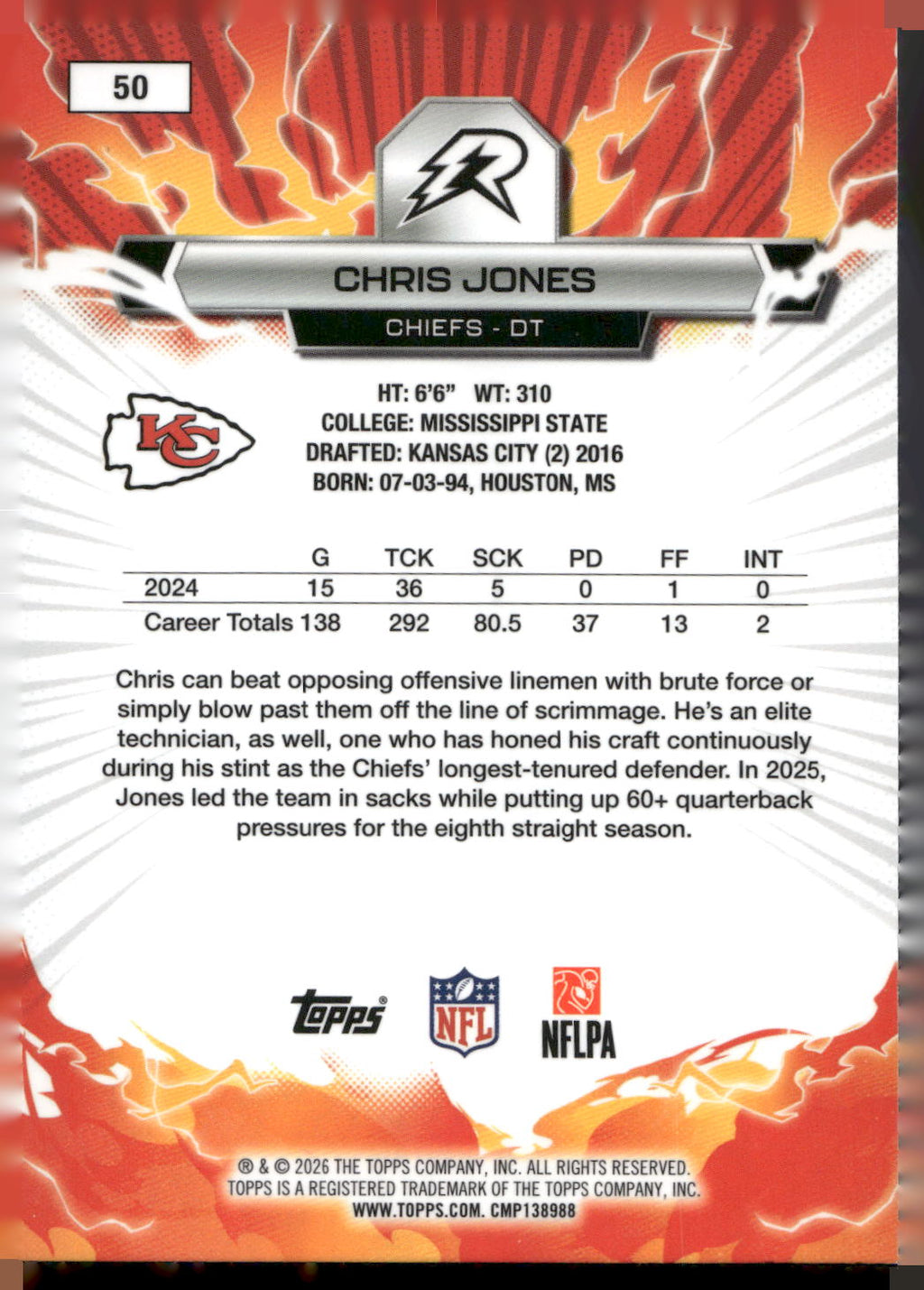 2025 Topps Resurgence #50 Chris Jones