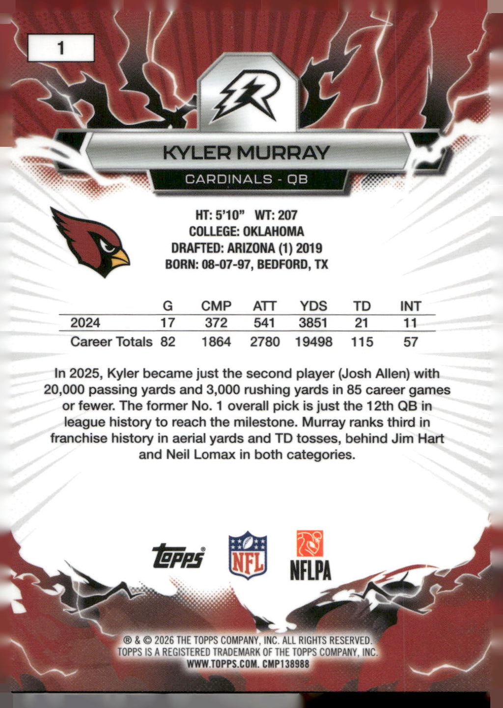 2025 Topps Resurgence #1 Kyler Murray