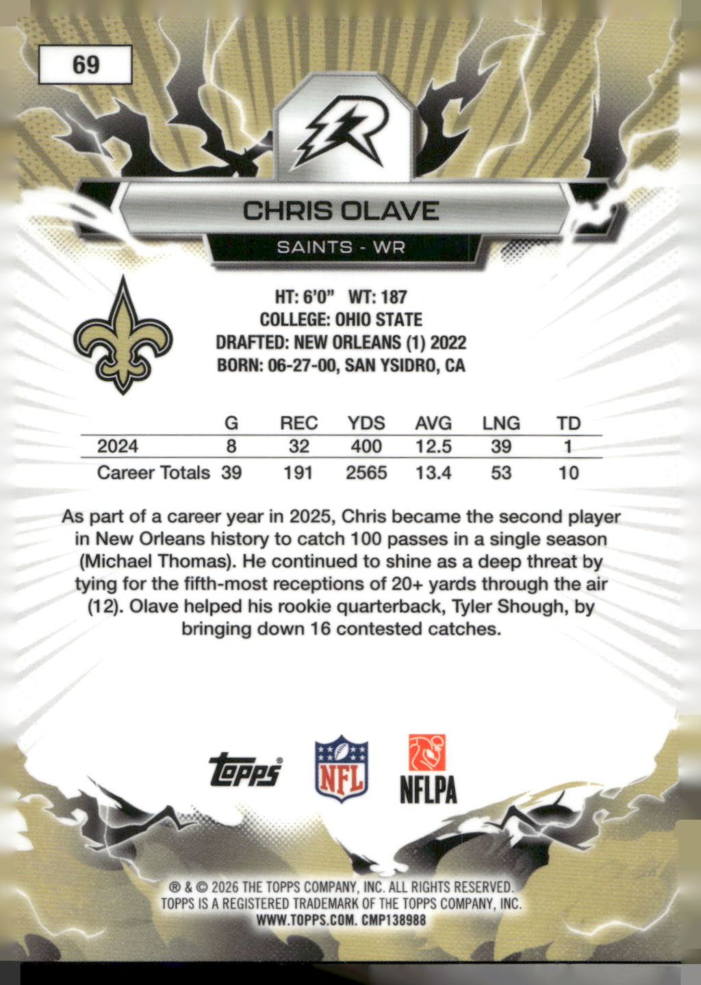 2025 Topps Resurgence #69 Chris Olave