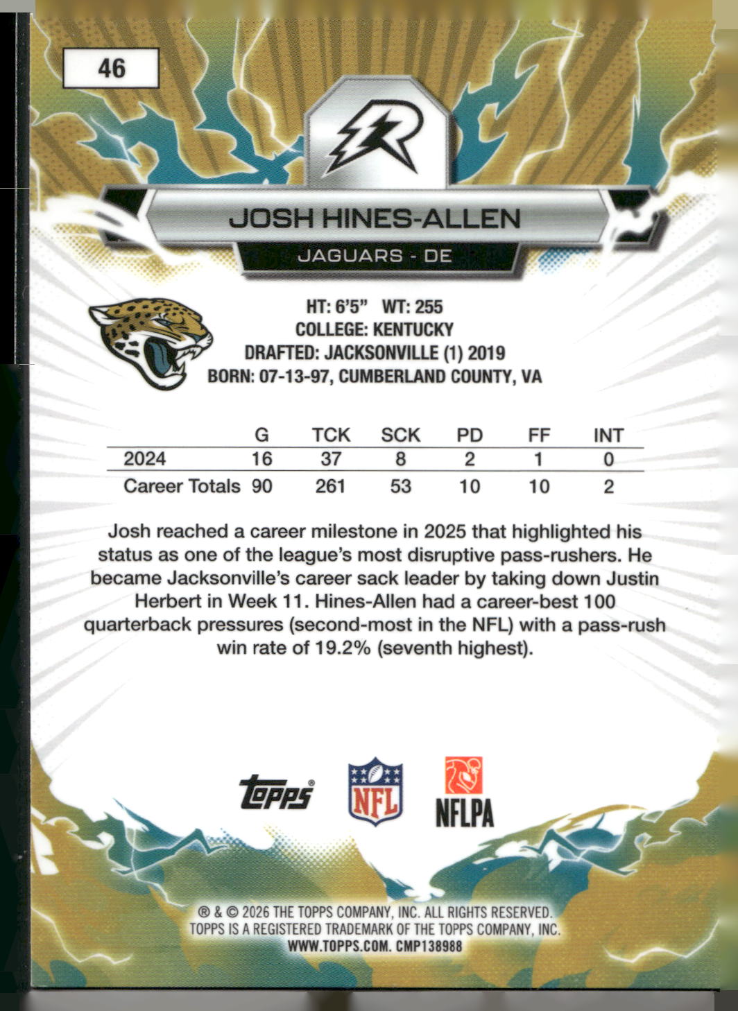 2025 Topps Resurgence #46 Josh Hines-Allen