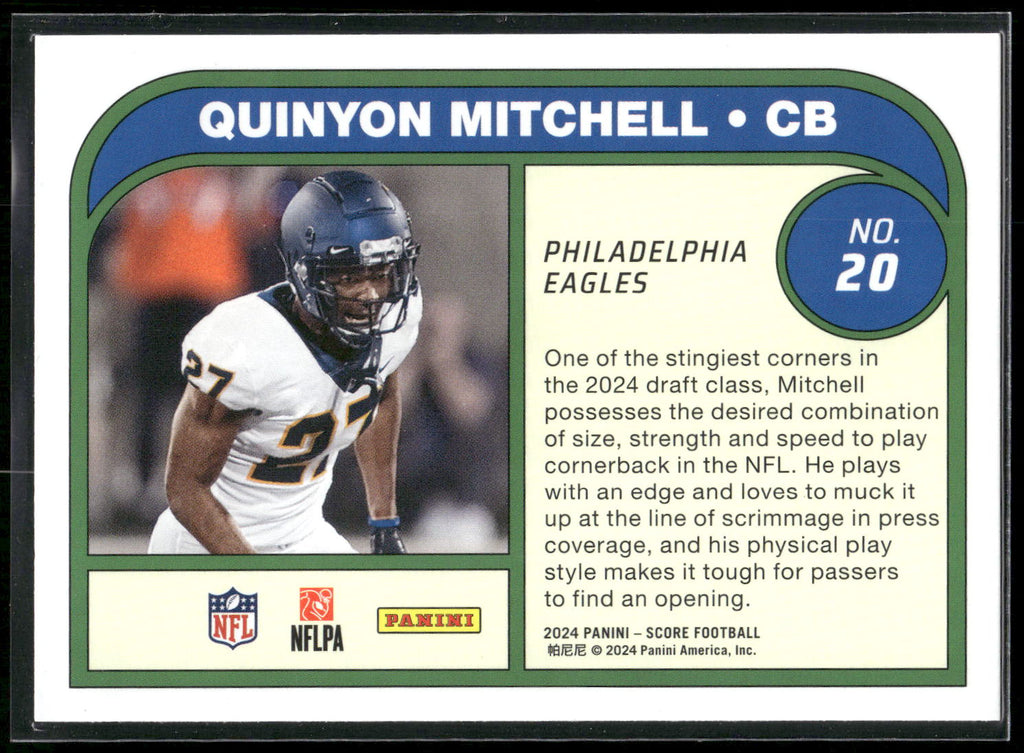 2024 Score #20 Quinyon Mitchell Protential