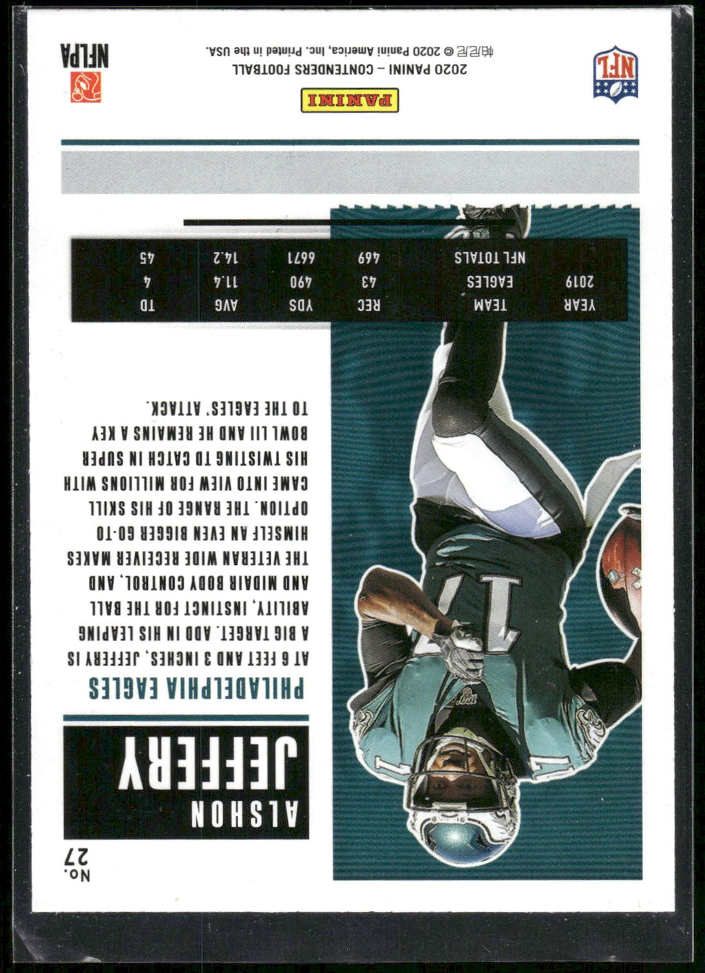 2020 Panini Contenders #27 Alshon Jeffery
