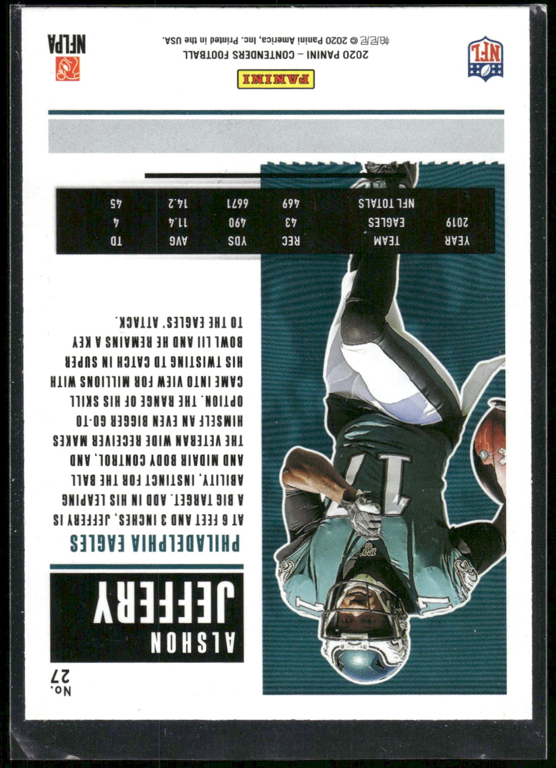 2020 Panini Contenders #27 Alshon Jeffery