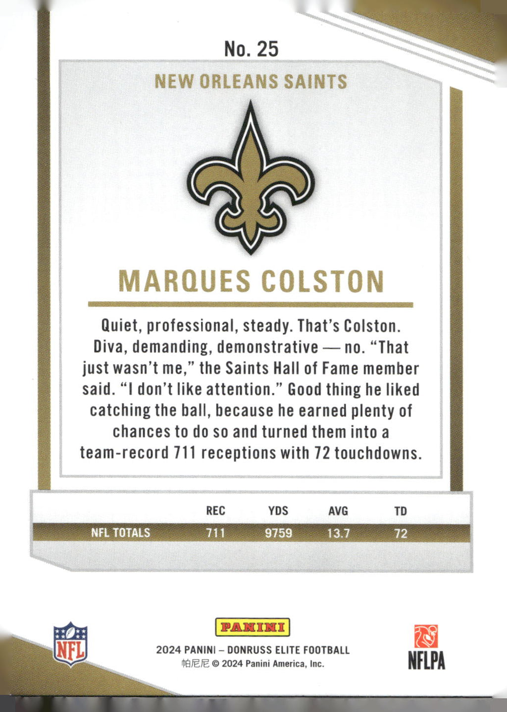 2024 Donruss Elite #25 Marques Colston