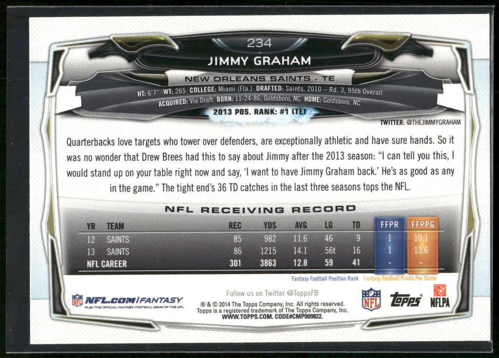 2014 Topps #234 Jimmy Graham