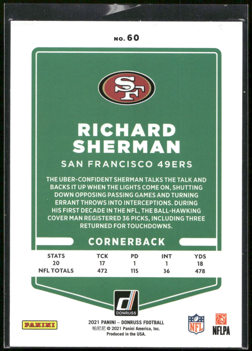 2021 Donruss #60 Richard Sherman