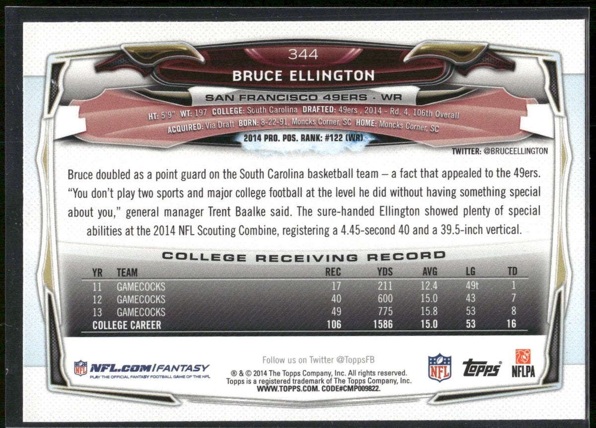 2014 Topps #344 Bruce Ellington