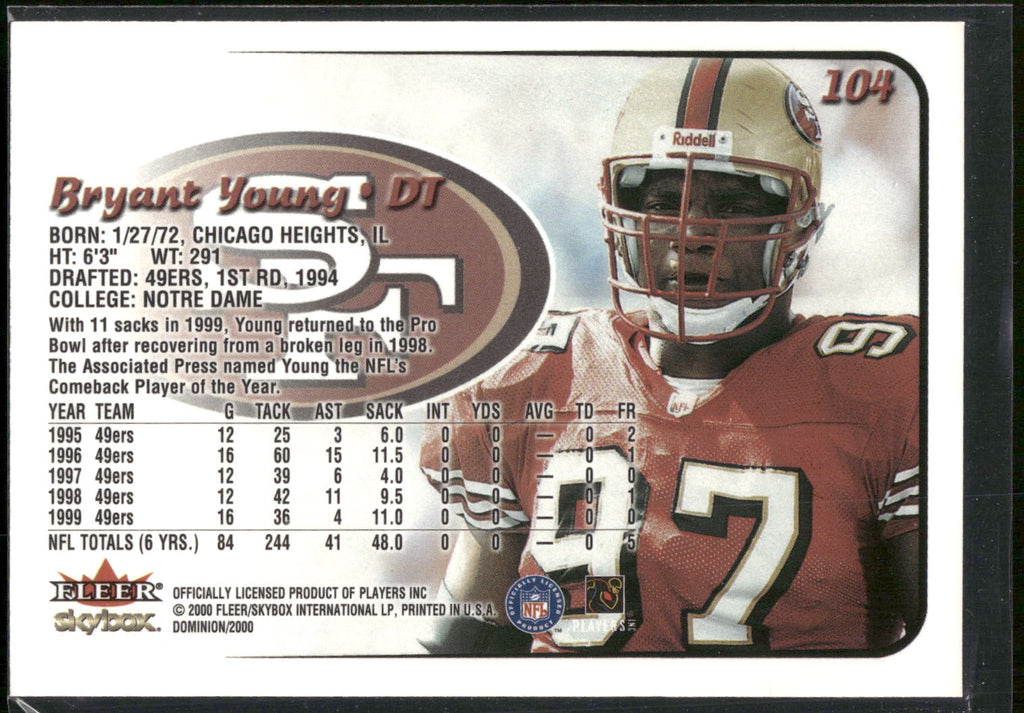 2000 SkyBox Dominion #104 Bryant Young