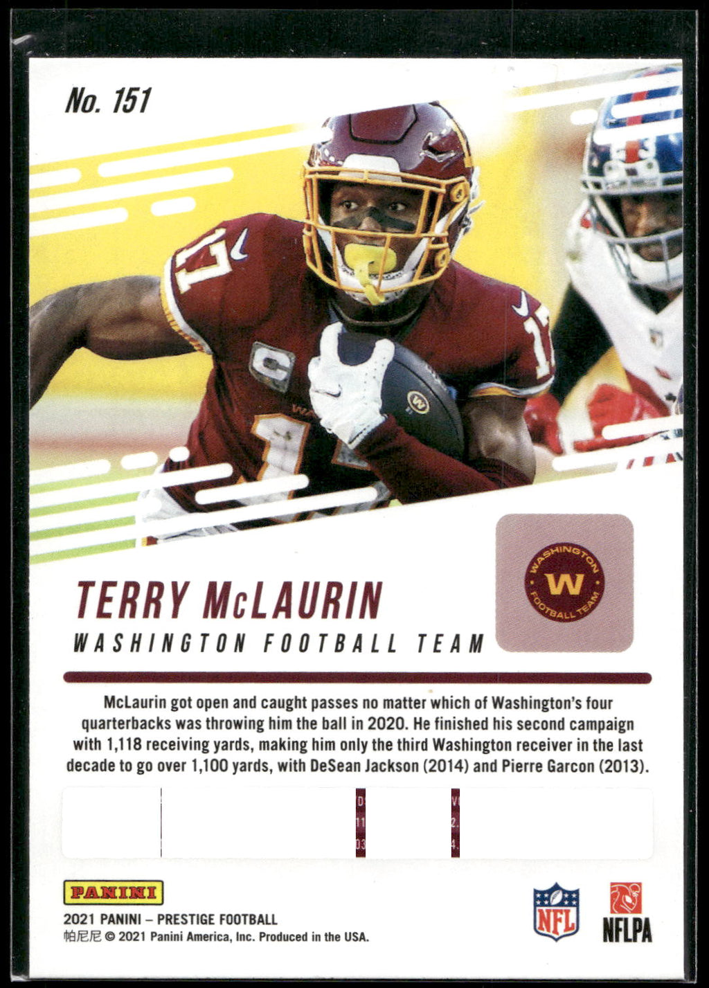 2021 Panini Prestige #151 Terry McLaurin