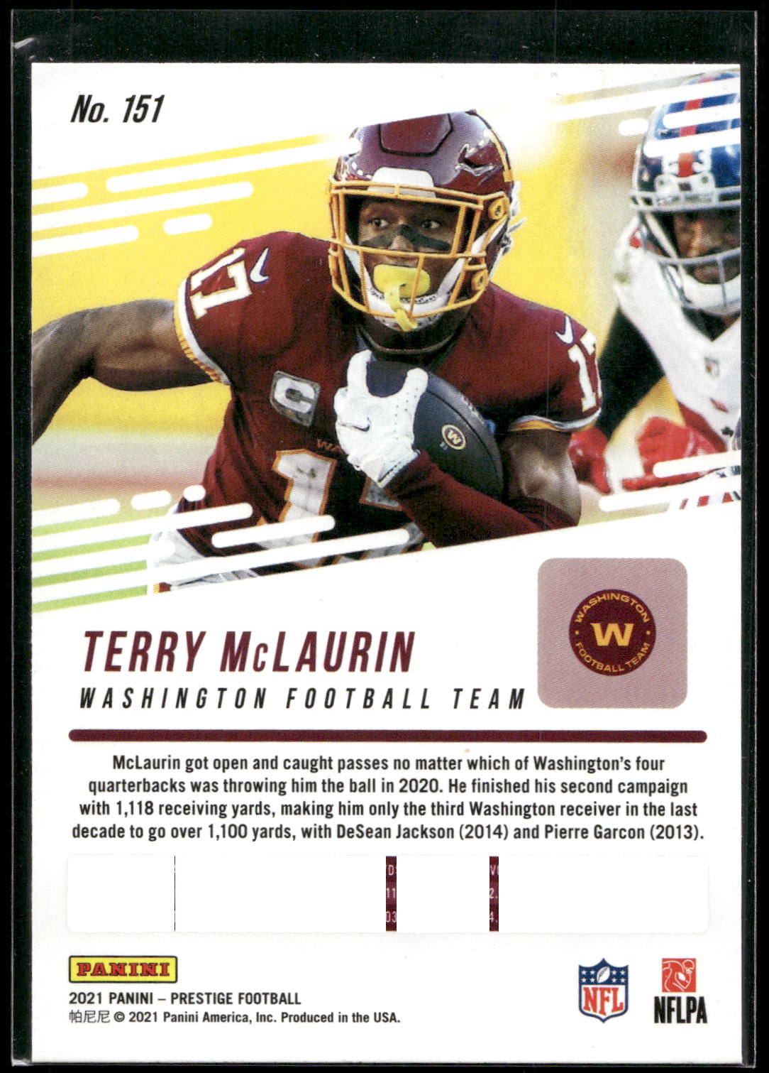 2021 Panini Prestige #151 Terry McLaurin
